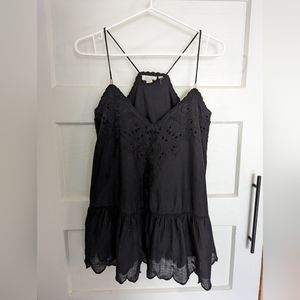 Anthropologie Let Me Be Lace Peplum Tank